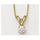 +/-1/16ct Diamond solitaire 14kt yellow gold