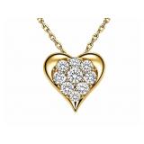 Diamond 10kt yellow gold heart pendant
