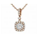 +/-3/4tcw Diamond 14kt rose gold pendent