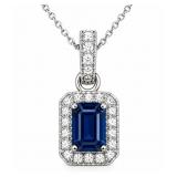 Sapphire 14kt white gold pendant