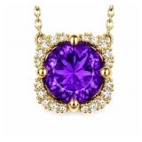 Amethyst 14kt yellow gold 18" necklace