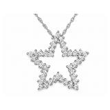 Diamond 14kt white gold star pendant