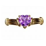 Amethyst 10kt yellow gold ring, size 7