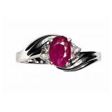 Ruby 10kt white gold ring, size 5.5