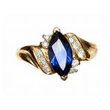 Sapphire 10kt yellow gold ring, size 5.5