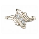 Diamond 10kt white gold ring, size 7.5