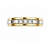 Diamond 10kt yellow/white gold ring, size 6