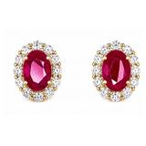 Ruby 10kt yellow gold earrings
