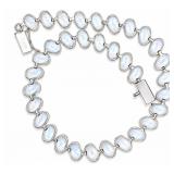 Aquamarine 10kt white gold 7.25" bracelet