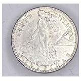 1944 Philippines 50 Centavos, 75% silver, 10g