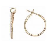 Diamond 14kt gold hoop earrings