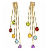 Multi-Stone 14kt yellow gold dangle earrings