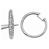 Diamond 14kt white gold hoop earrings