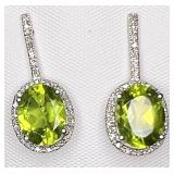 Peridot 18kt white gold drop earrings