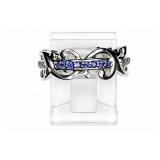 Blue 18kt white gold ring, size 5.5