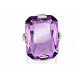 Amethyst 18kt white gold ring, size 6.5