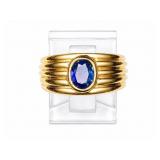 Sapphire 18kt yellow gold ring, size 6