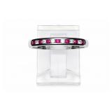 Ruby & Diamond 18kt white gold ring, size 6.5
