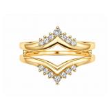 +/-0.20tcw Diamond 14kt yellow gold guard, size