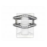 Diamond 14kt white gold guard, size 6