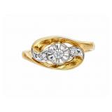 Diamond 14kt yellow gold ring, size 5