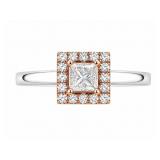 +/-1/3tcw Diamond 14kt white/rose gold ring