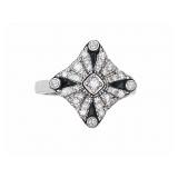 +/-1/4tcw Diamond 14kt white gold ring, size 5
