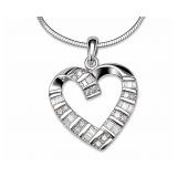 Diamond heart 10kt white gold pendant