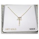 Carla 14kt yellow gold cross pendant, in box