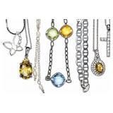 7pc sterling necklaces & pendants: