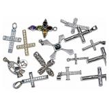 30g sterling cross pendants & charms