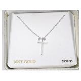 Carla 14kt white gold cross pendant, in box