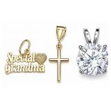 3pc 14kt gold pendants: