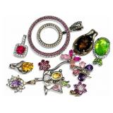34g sterling pendants & charms