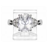 White Topaz 14kt white gold ring, size 7