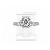 CZ 14kt white gold ring, size 6