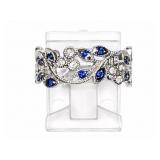 Sapphire & Diamond 14kt white gold ring, size 7