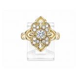 +/-1/2tcw Diamond 14kt yellow gold ring, size 7