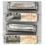 pair Hohnwe Marine Band harmonicas, key of A & G