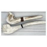 pair antler/horn pipes