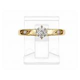 Diamond 14kt yellow gold ring, size 7
