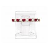 Ruby & Diamond 14kt yellow gold ring, size 7