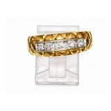 Diamond 14kt yellow gold ring, size 7.5