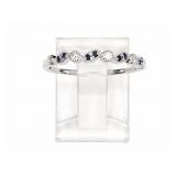 Sapphire & Diamond 14kt white gold ring, size 7