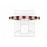 Ruby & Diamond 14kt yellow gold ring, size 7