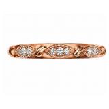 Diamond 10kt rose gold ring, size 7