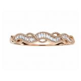 Diamond 10kt rose gold ring, size 7