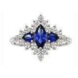 Sapphire 10kt white gold ring, size 7