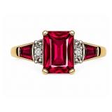 Ruby 10kt yellow gold ring, size 7