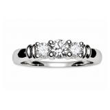 +/-3/8tcw Diamond 3-stone platinum ring, size 7